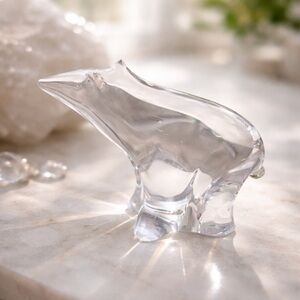 VINTAGE Lead Crystal Glass Made in Sweden Polar Bear Figurine Collectible